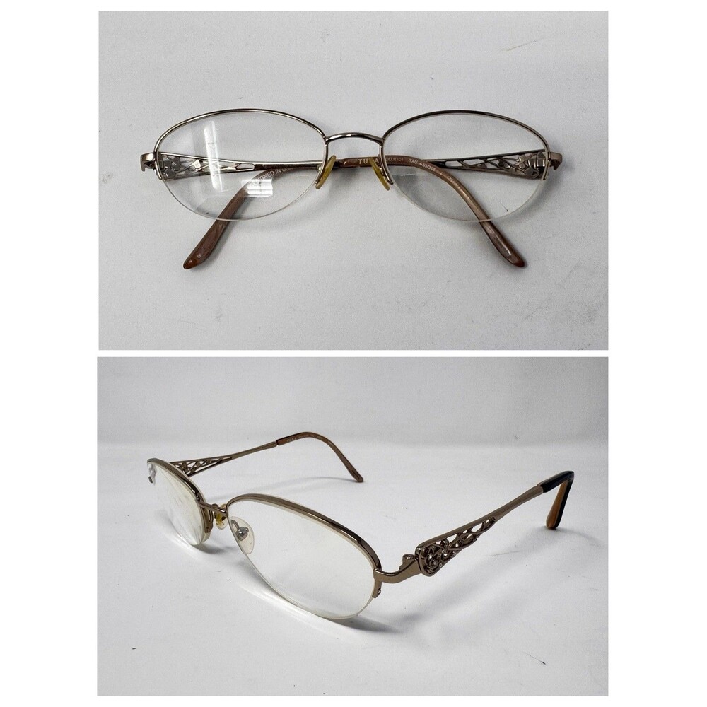Tura MOD R104 Eyeglass Frames Only 53-18-135 Bronze Brown Semi Rimless